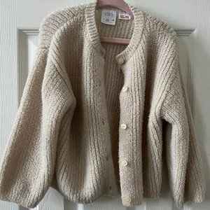 Zara Knit Cardigan Sweater in Cream